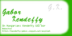 gabor kendeffy business card